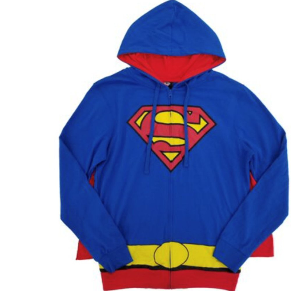 Jacket Superman hoodie mens sz 2XL new 60% cotton